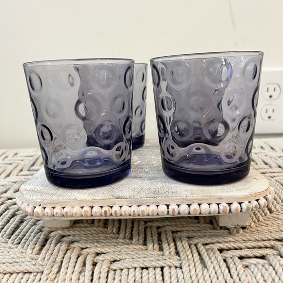 Set of 4 Amethyst Textured Glass Tumblers - Picture 1 of 6